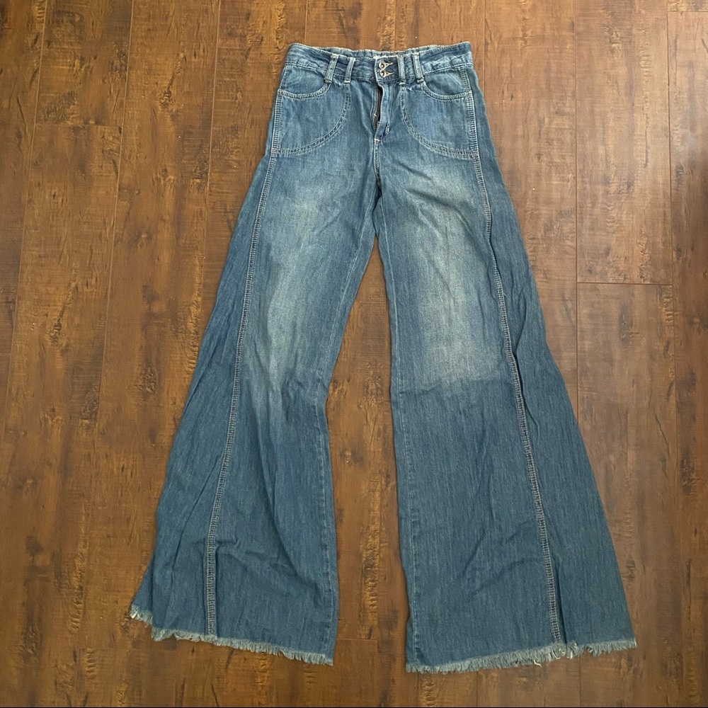 Free people low rise mega flared jeans